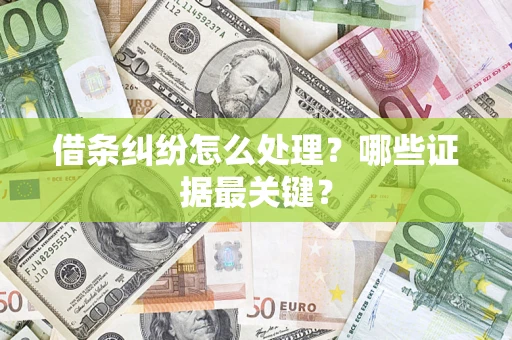 北京借条纠纷怎么处理？哪些证据最关键？
